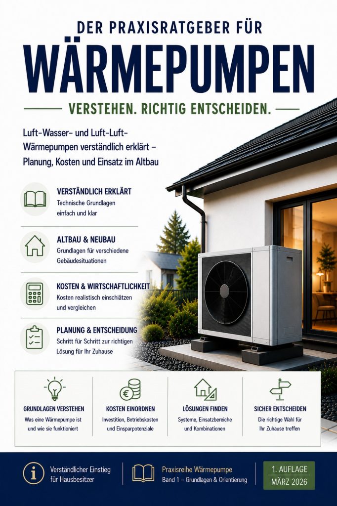 Titelbild des Fachbuchs Der Praxisratgeber für Wärmepumpen