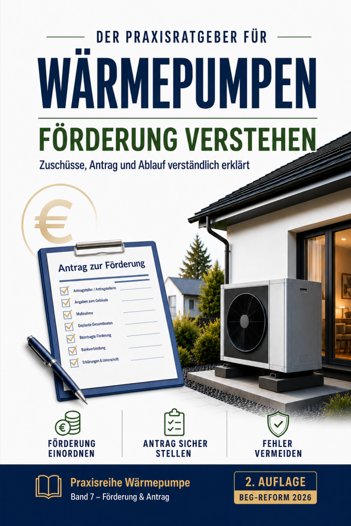 Buchcover: Wärmepumpe Förderung verstehen – 2. Auflage