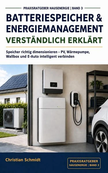Cover: Batteriespeicher & Energiemanagement verständlich erklärt – Praxisratgeber Hausenergie Band 3